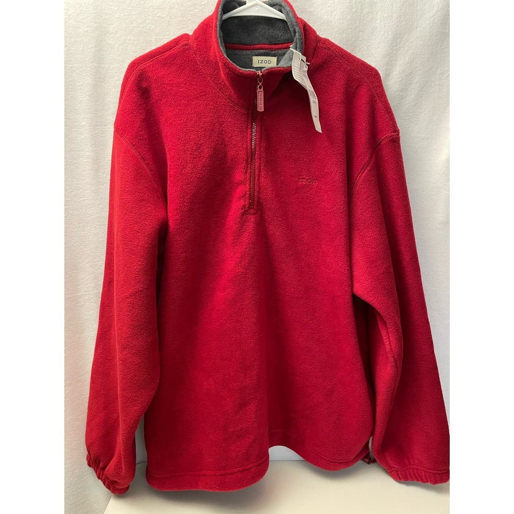 IZOD mens Red 1/4 zip pullover‎ NWT jacket with pockets NEW